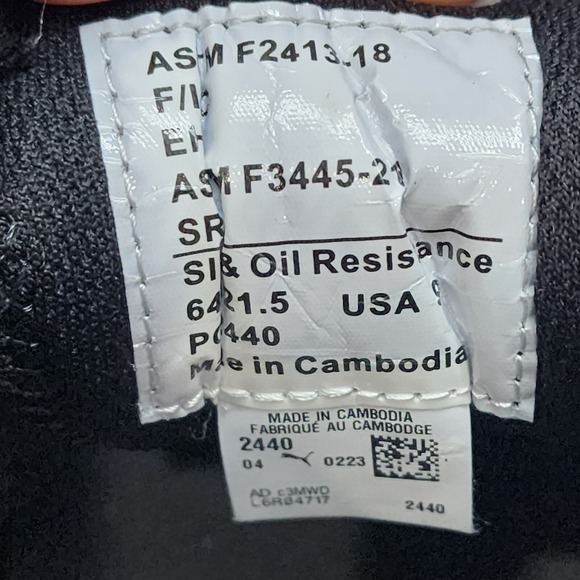 Puma Safety Frontcourt Low Composite Toe Black White‎ Red Size 9 - Picture 8 of 8